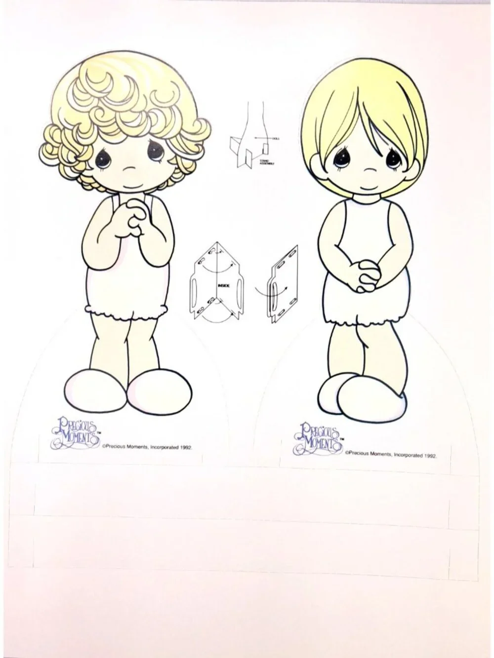 Vintage Precious Moments Paper Doll Book 1992 Golden Book New With Receipt Dog